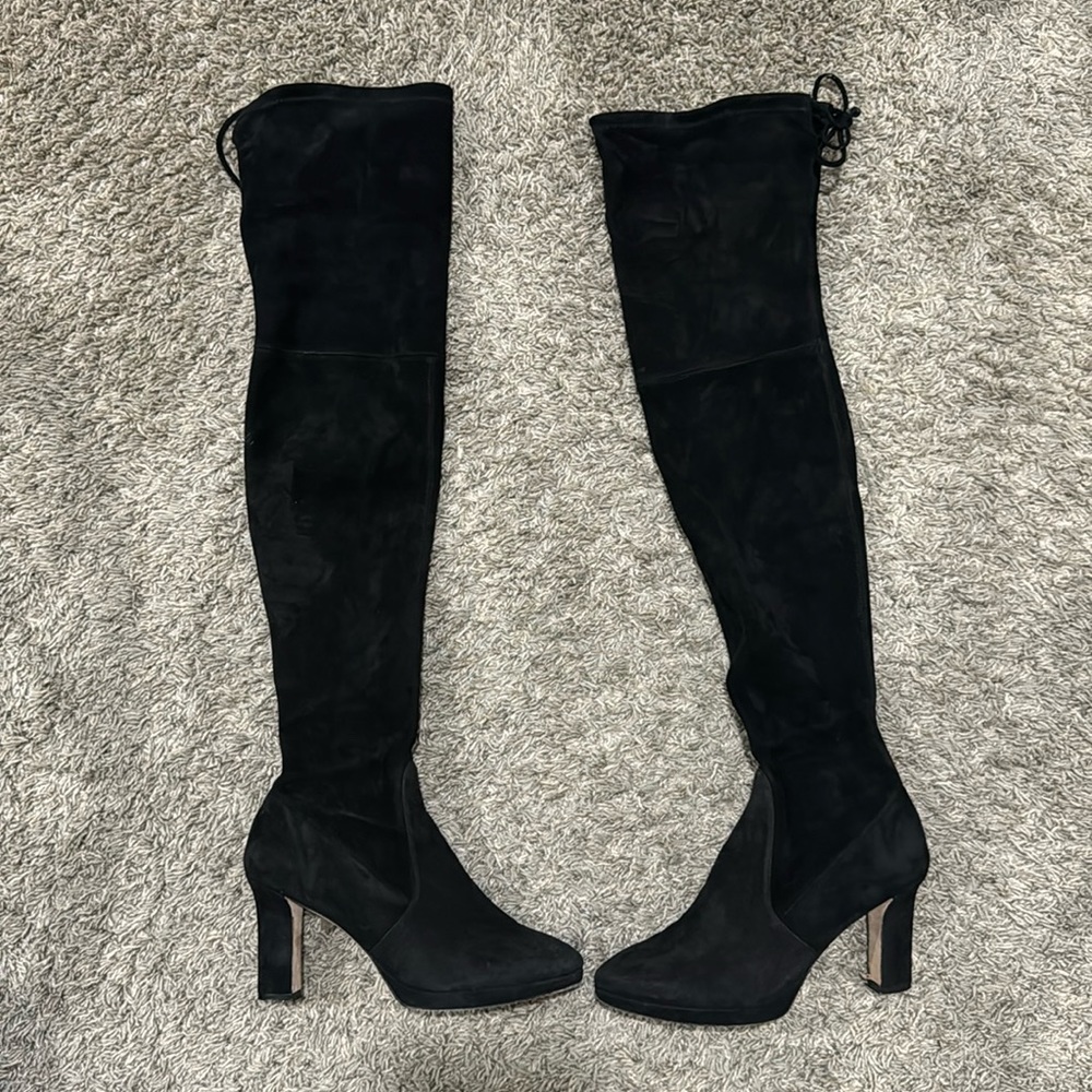 Stuart Weitzman Suede Heel Boots - Size 7 US